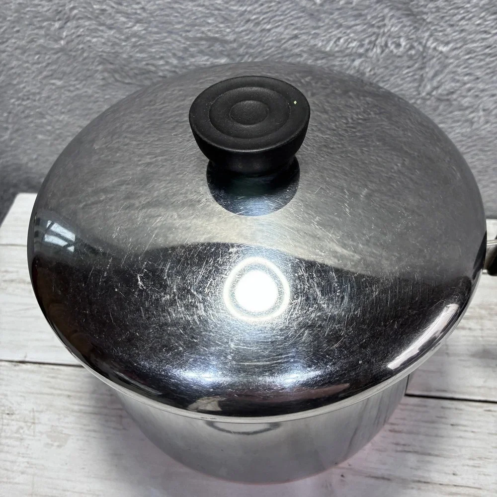 Vintage Revere Ware Copper Clad Stainless Steel Saucepan with Lid - 1801 Series